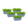 49.5cm Rectangular Planter Vegetable Herb Flower Outdoor Plastic Box with Holder Balcony Garden Décor