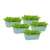 49.5cm Rectangular Planter Vegetable Herb Flower Outdoor Plastic Box with Holder Balcony Garden Décor