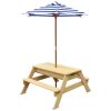 Kids Sunrise Sand & Water Picnic Table + Umbella