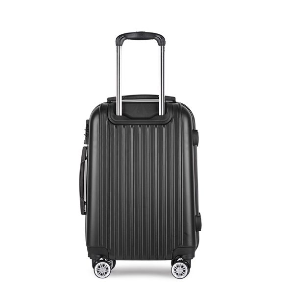 Luggage Trolley Travel Suitcase Set Hard Case Shell Lightweight – Black, 40 L