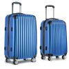 2pc Luggage Trolley Suitcase Sets Travel TSA Hard Case – Blue