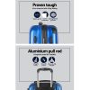 2pc Luggage Trolley Suitcase Sets Travel TSA Hard Case – Blue