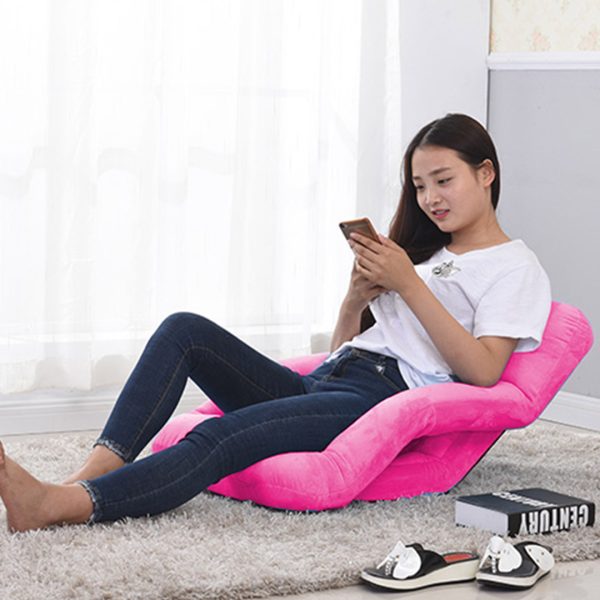 Foldable Lounge Cushion Adjustable Floor Lazy Recliner Chair with Armrest
