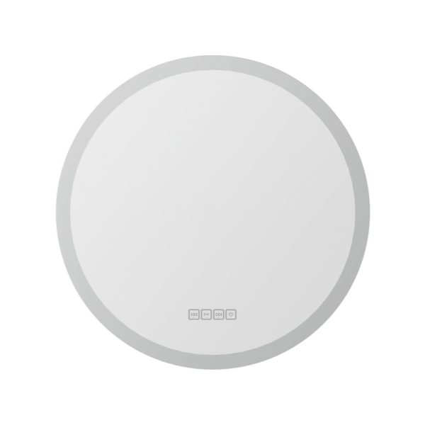 Bluetooth LED Wall Mirror With Light 60CM Bathroom Decor Round Mirrors