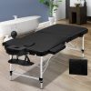 2 Fold Portable Aluminium Massage Table Massage Bed Beauty Therapy – 55 cm, Black