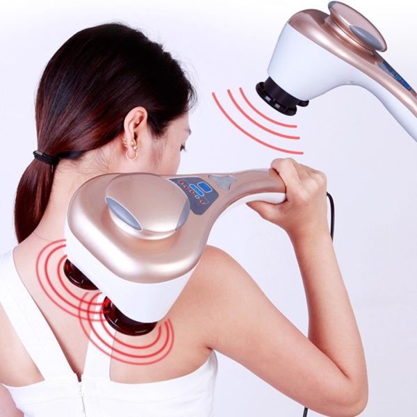 Portable Handheld Massager Soothing Heat Stimulate Blood Flow Shoulder 4 Heads – 1