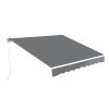 Folding Arm Awning Retractable Manual Sunshade Canopy Window Patio Pivot – 3 x 2.5 M