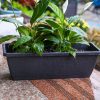 49.5cm Rectangular Planter Vegetable Herb Flower Outdoor Plastic Box with Holder Balcony Garden Décor