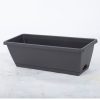 49.5cm Rectangular Planter Vegetable Herb Flower Outdoor Plastic Box with Holder Balcony Garden Décor