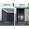 Garden Shed Sheds Outdoor Tool Storage Workshop House Galvanised Steel – 245x98x148 cm