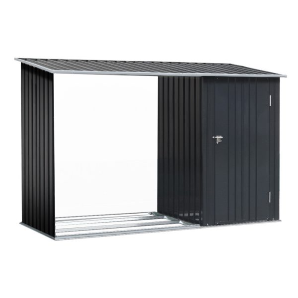 Garden Shed Sheds Outdoor Tool Storage Workshop House Galvanised Steel – 245x98x148 cm