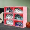 Sneaker Display Case 6x Shoe Storage Box Clear Plastic  Stackable Boxes