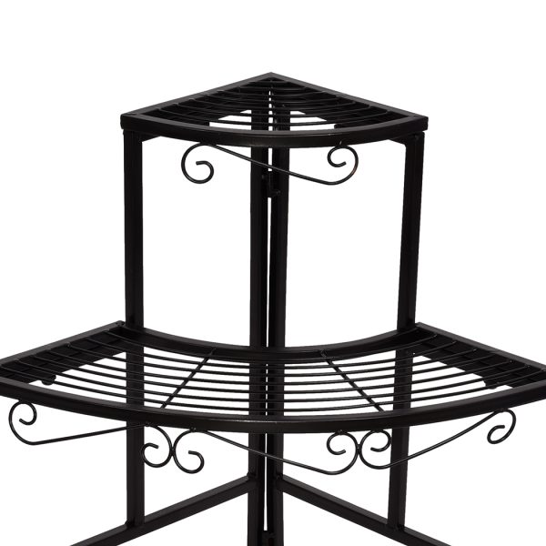 Outdoor Indoor Pot Plant Stand Garden Metal 3 Tier Planter Corner Shelf