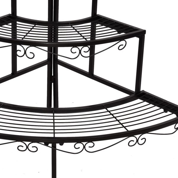 Outdoor Indoor Pot Plant Stand Garden Metal 3 Tier Planter Corner Shelf