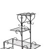 Outdoor Indoor Plant Stand Metal Flower Pot Garden Corner Shelf Stands – Black