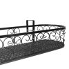 Plant Holder Plant Stand Hanging Flower Pot Basket Garden Wall Rack Shelf Oval – Black