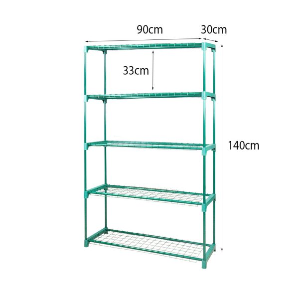 Plant Shelve Garden Greenhouse Steel Storage Shelving Frame Stand Rack – 5 Tier