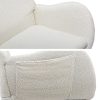 Rocking Armchair Feeding Chair Boucle Fabric Armchairs Lounge Sofa White