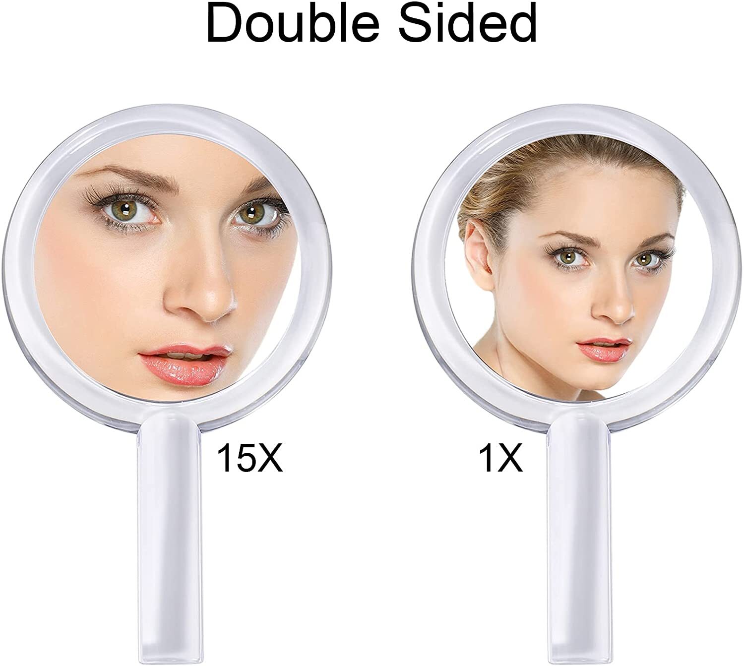 20X Magnifying Hand Mirror Two Sided Use for Makeup Application, Tweezing, and Blackhead/Blemish Removal