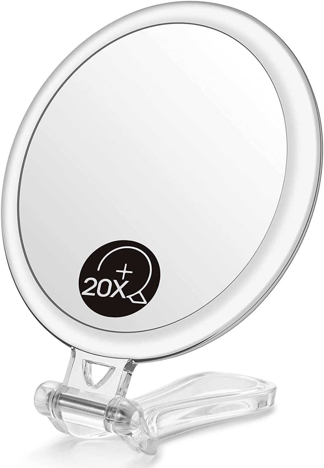 Double-Sided Magnifying Foldable Makeup Mirror for Handheld, Table and Travel Usage