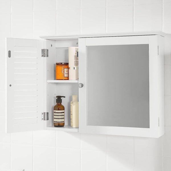 Mirror Cabinet Wall Cupboard, White