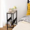 Phillipsburg Industrial Side Table with Magazine Holder Sling and Metal Structure – Grey