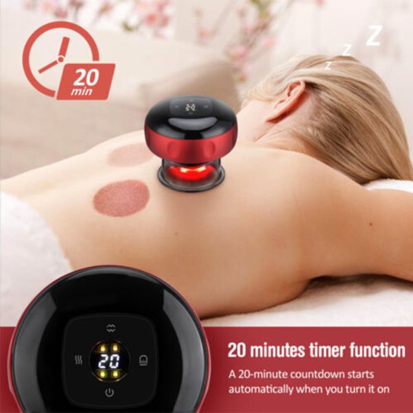 12 levels Electric Cupping Therapy Smart Scraping Massager Red Light Heating Body Slimming