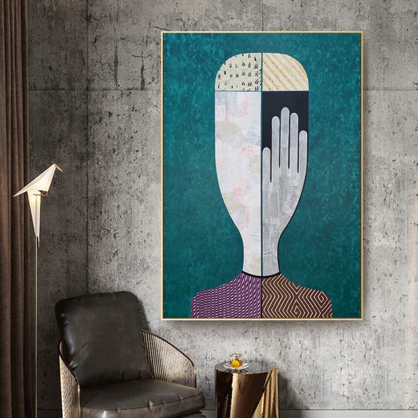 Abstract Man Gold Frame Canvas Wall Art – 50×70 cm