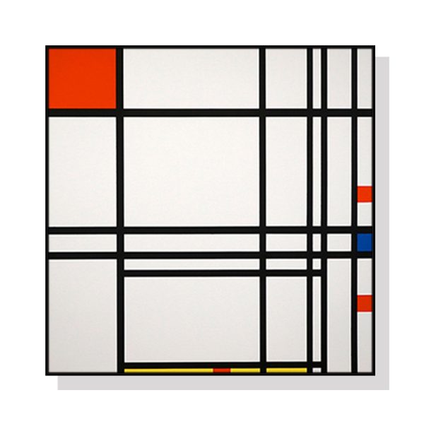 Abstract Art By Piet Mondrian Black Frame Canvas Wall Art – 50×50 cm