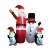 1.8m Santa Snowman and Penguin Greeting Christmas Inflatable with LED FS-INF-14