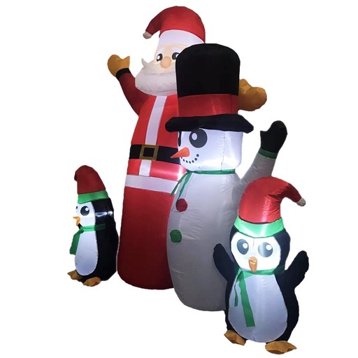 1.8m Santa Snowman and Penguin Greeting Christmas Inflatable with LED FS-INF-14