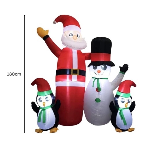 1.8m Santa Snowman and Penguin Greeting Christmas Inflatable with LED FS-INF-14