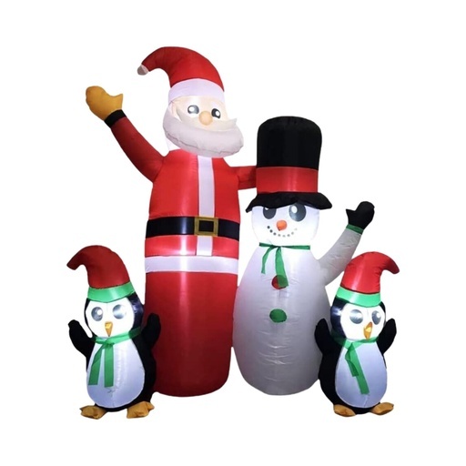 1.8m Santa Snowman and Penguin Greeting Christmas Inflatable with LED FS-INF-14