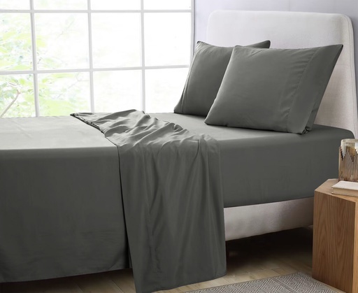 4 Pcs Bed Sheet Set 1000 Thread Count Ultra Soft Microfiber – Queen (Grey) GO-BS-115-XS