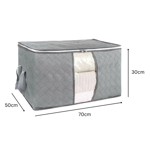 5 Pack 105L Clothes Storage Bag with Handles (Grey)