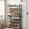8-Tier Shoe Rack Storage 32 pairs with Adjustable Shelves Gray