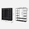 Non-Woven Fabric Wardrobe Bedroom Furniture Storage Black