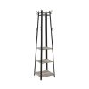 Coat Rack Stand with 3 Shelves Industrial Greige