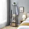 Coat Rack Stand with 3 Shelves Industrial Greige