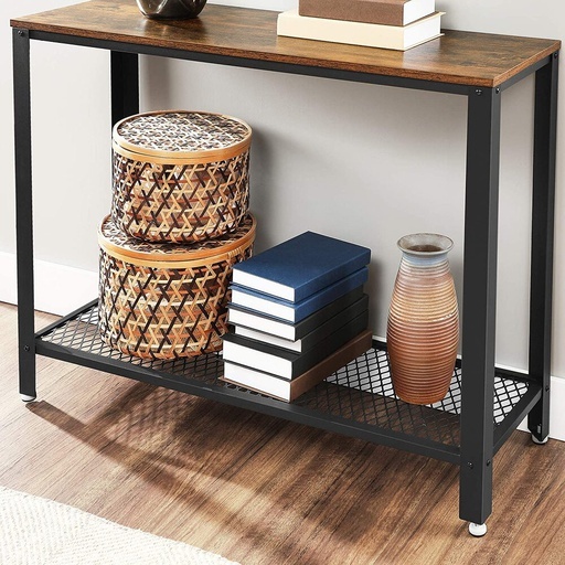 Console Table Rustic Brown and Black LNT80X