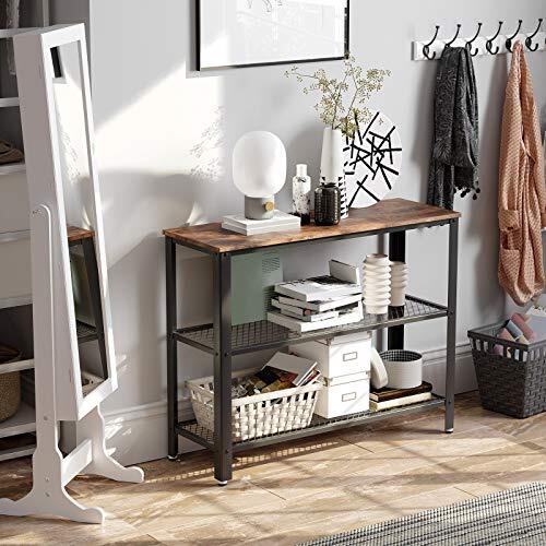 Console Table with 2 Mesh Shelves