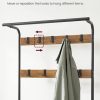 Coat Rack with Shoe Rack 183 cm Height Walnut Brown and Black