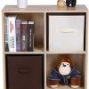 Bookcase with 6 Compartments Wooden Shelving