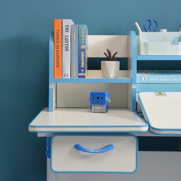Height Adjustable Children Kids Ergonomic Study Desk Chair Set 120cm AU – Blue