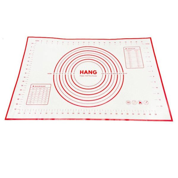 X Large Silicone Pastry Mat Thick Non Stick Baking Mat with Measurement 40*60 cm Fondant Mat Counter Mat Dough Rolling Mat Oven Liner Pie Crust Mat – Red