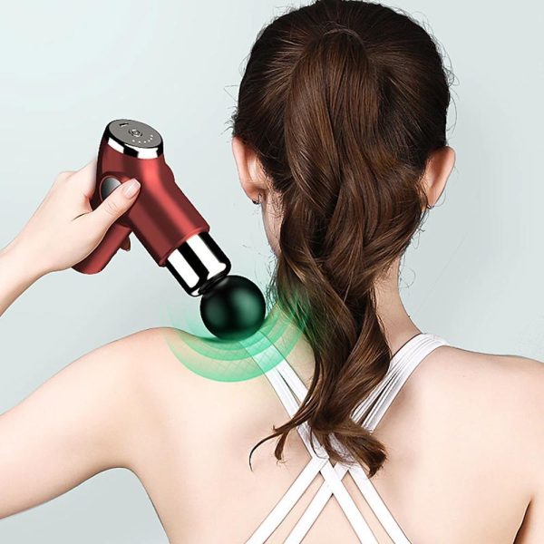 Mini Massage Gun Percussion Massager Muscle Relaxing Therapy Deep Tissue LCD – Black