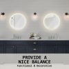La Bella LED Wall Mirror Round Touch Anti-Fog Makeup Decor Bathroom Vanity – 50 cm