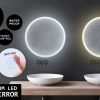 2 Set LED Wall Mirror Round Touch Anti-Fog Makeup Decor Bathroom Vanity 50cm