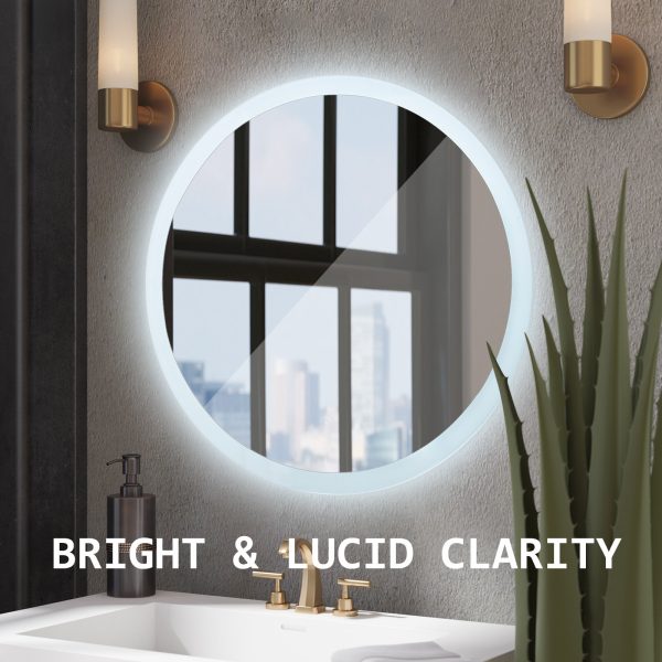 2 Set LED Wall Mirror Round Touch Anti-Fog Makeup Decor Bathroom Vanity 50cm