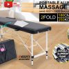 Forever Beauty Portable Beauty Massage Table Bed Therapy Waxing 2 Fold 55cm Aluminium – Black